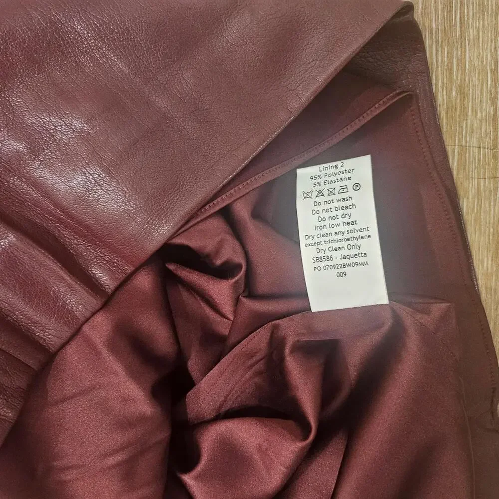 HOUSE OF CB 'Jaquetta' Wine / Burgundy Vegan Leather Midi Dress